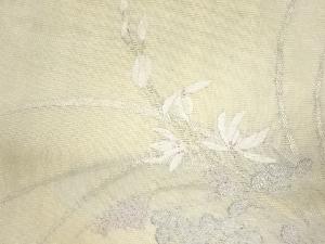 アンティーク　紗　枝花に萩模様織り出し名古屋帯